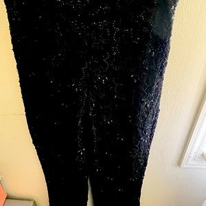 I.N.C. International Concepts Formal Black Beaded Sequined lace Pants